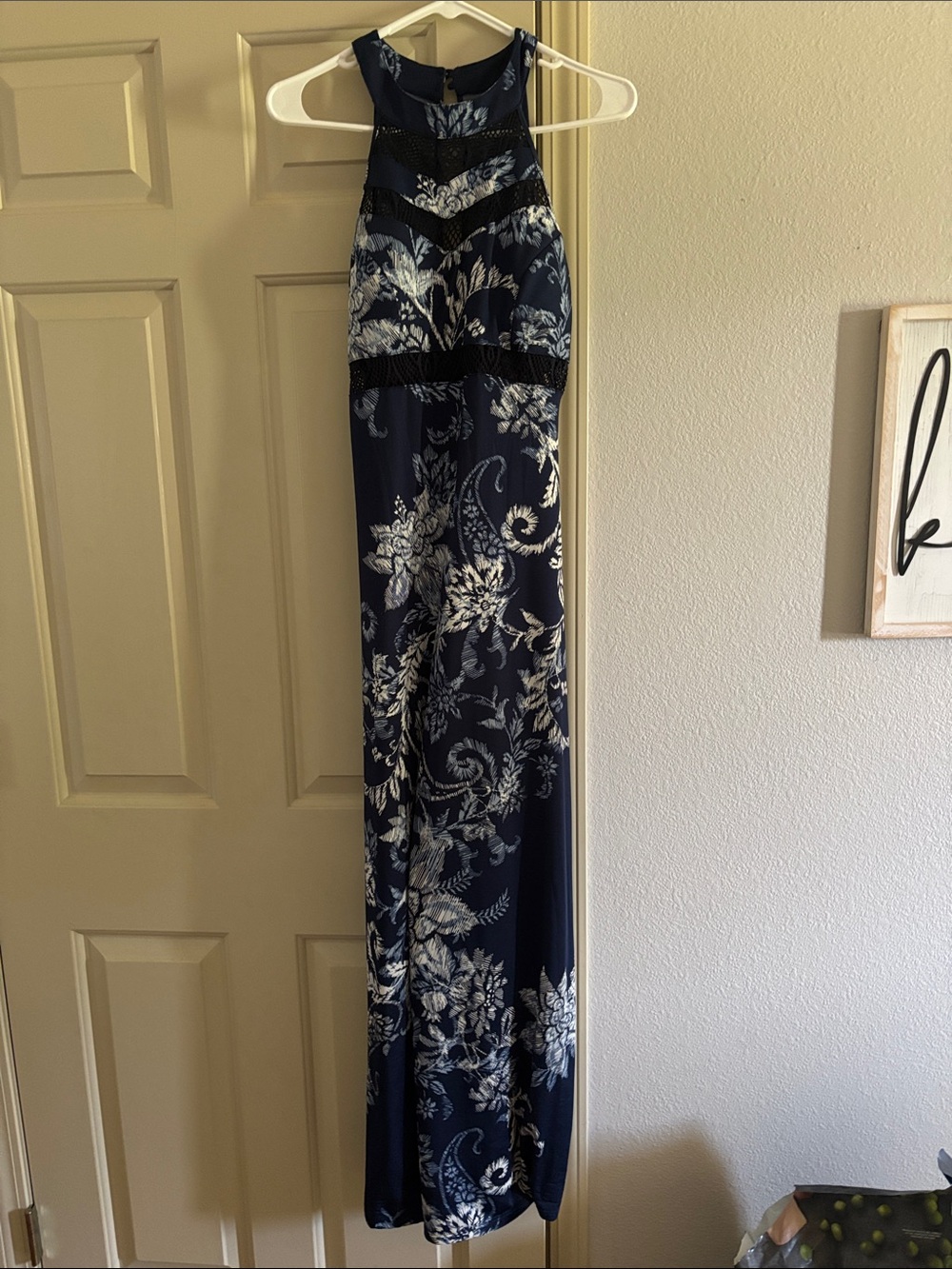 Women's Navy Floral Maxi Skirt